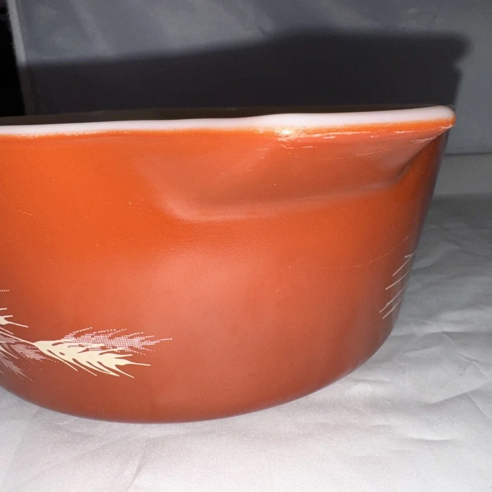Vintage Pyrex‎ Autumn Harvest Wheat Cinderella Nesting Mixing Bowls -2